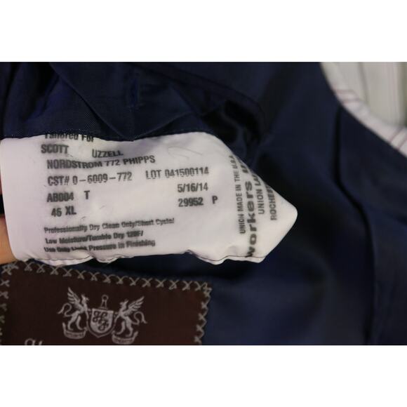 Hickey-Freeman Custom Navy Blue Wool Silk Sportcoat Blazer 46XL - Picture 9 of 9